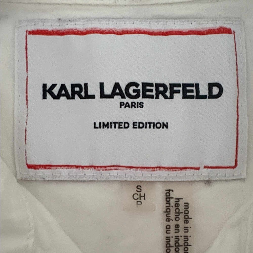 Karl Lagerfeld White Embellished Button Down Shirt - Picture 3 of 3